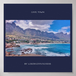 Kap Town Bord bergsbäckenhavsvyn Poster