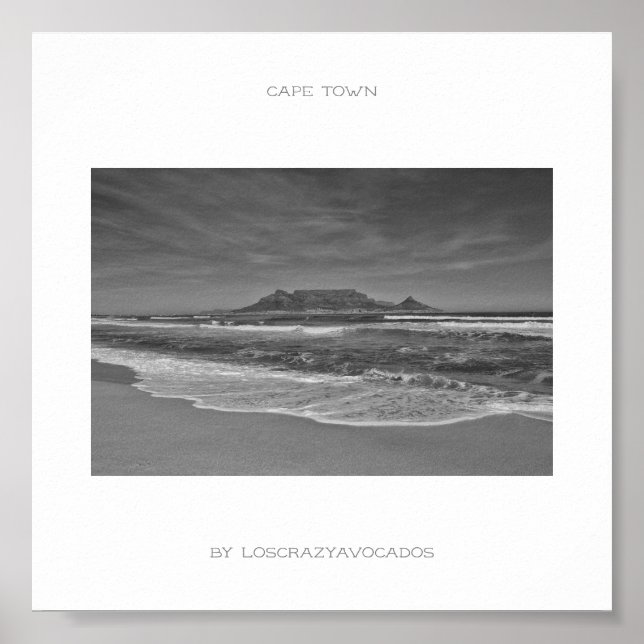 Kap Town Bord bergsbuktens Poster i Kap Town (Framsidan)