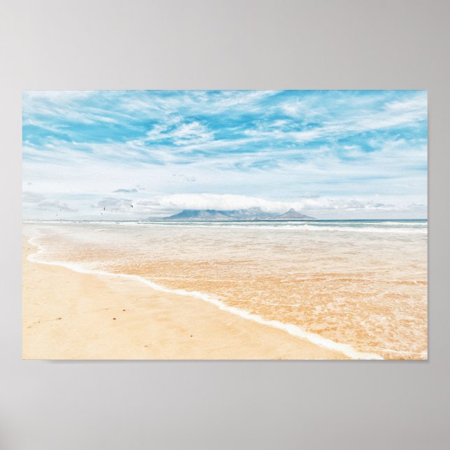 Kap Town Bord Mountain Beach Pastel Poster (Framsidan)