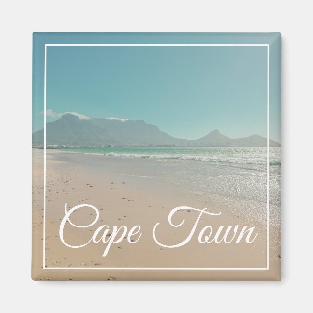 Kap Town Bord Mountain Ocean Beach View Magnet (Framsidan)