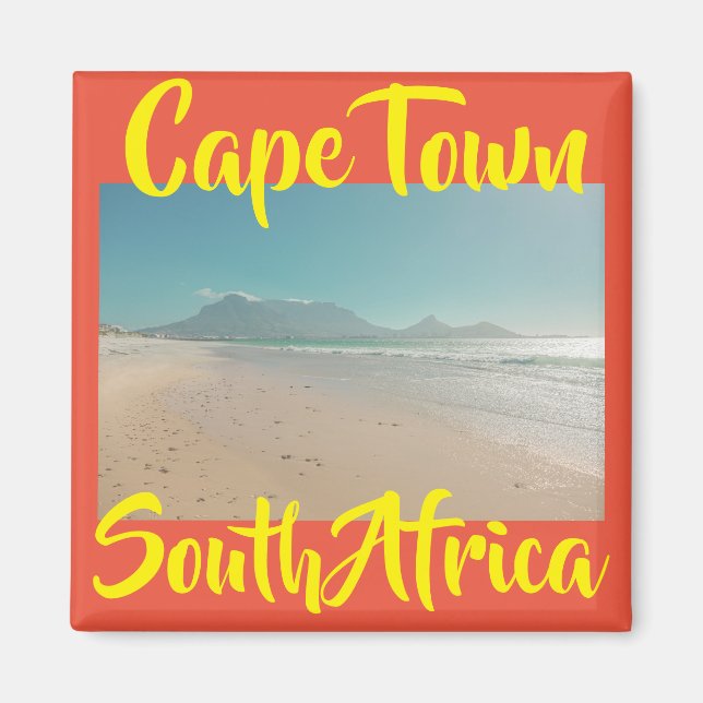 Kap Town Bord Mountain Ocean Beach View Magnet (Framsidan)