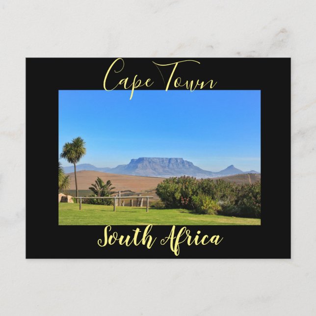 Kap Town Bord Mountain View Grass Ligcape Vykort (Framsida)