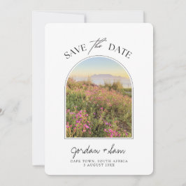 Kap Town Bröllop Bord berg Spara datum Inbjudningar