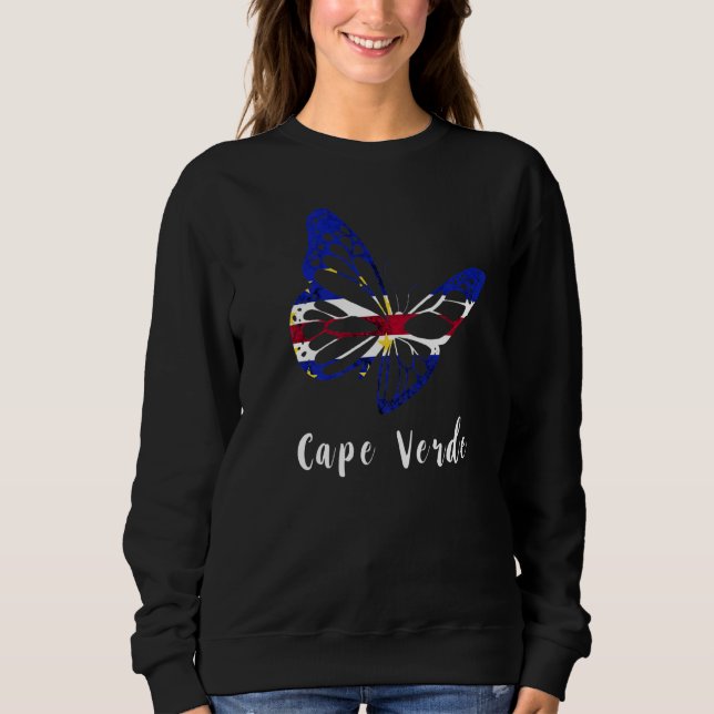 Kap Verde Butterfly Change Hope Cape Verdean Flagg T Shirt (Framsida)