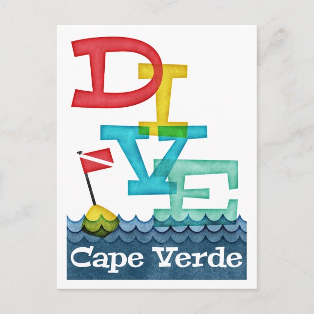 Kap Verde Dive - Färggrafik Vykort (Framsida)