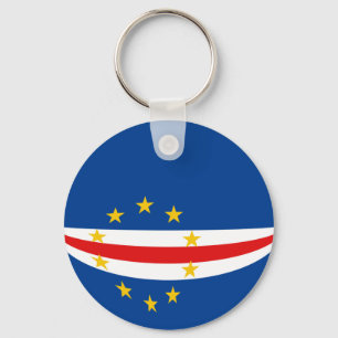 Kap Verde Fisheye Flagga Keychain Nyckelring