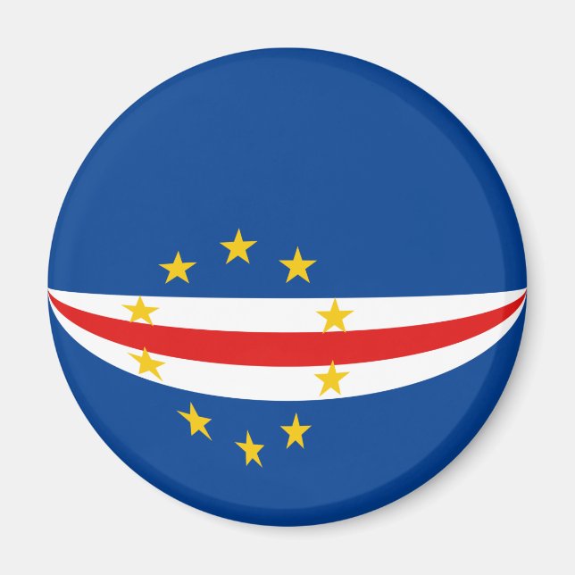 Kap Verde Fisheye Flagga Magnet (Framsidan)
