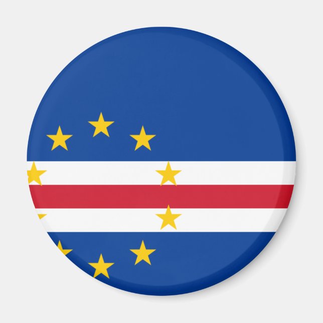 Kap Verde Flagga CV Magnet (Framsidan)