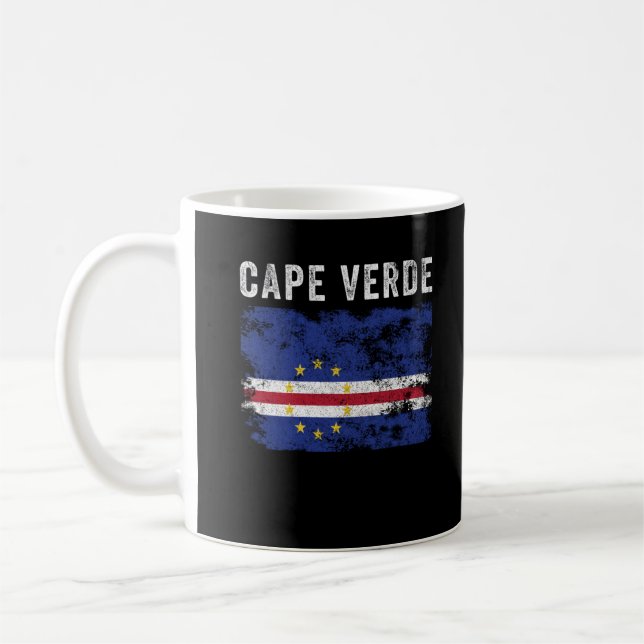 Kap Verde Flagga Distress Kaffemugg (Vänster)