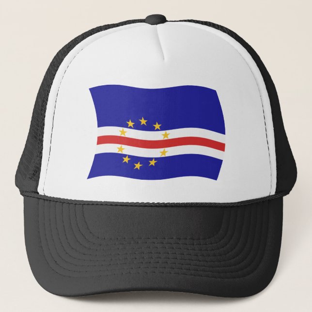 Kap Verde Flagga Hatt Truckerkeps (Framsida)