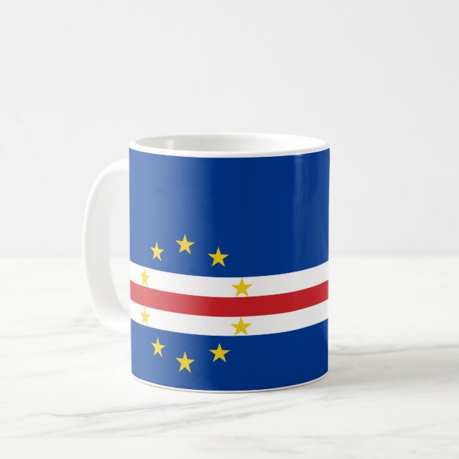 Kap Verde-Flagga Kaffemugg (Framsida vänster)