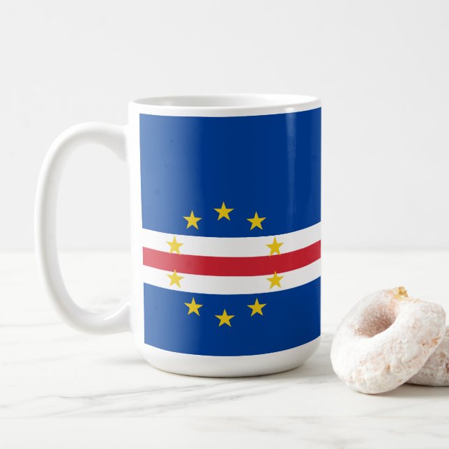 Kap Verde-flagga Kaffemugg (Med munk)