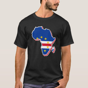 Kap Verde-Flagga kärlek med Kap Verde-Afrika Karta T Shirt