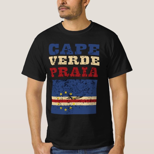 Kap Verde-Flagga T Shirt (Framsida)