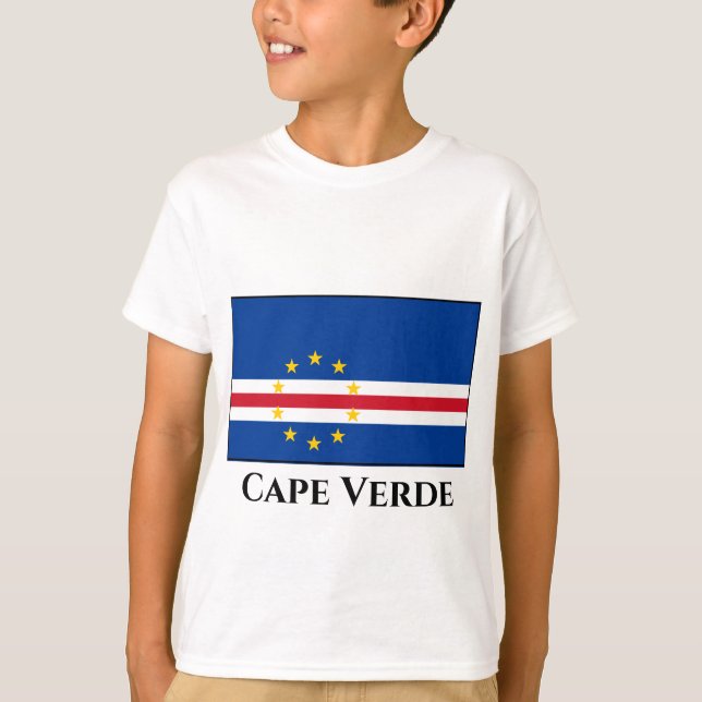 Kap Verde Flagga T Shirt (Framsida)