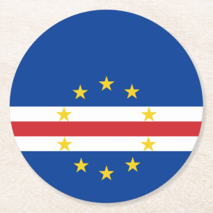 Kap Verde-Flagga Underlägg Papper Rund