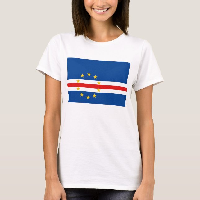 Kap Verde Flagga x Karta T-Shirt (Framsida)