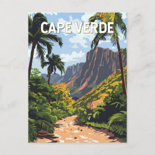 Kap Verde Illustration Travel Art Vintage Vykort