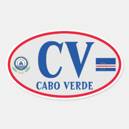 Kap Verde/Kap Verdes Oval Stickers Ovalt Klistermärke