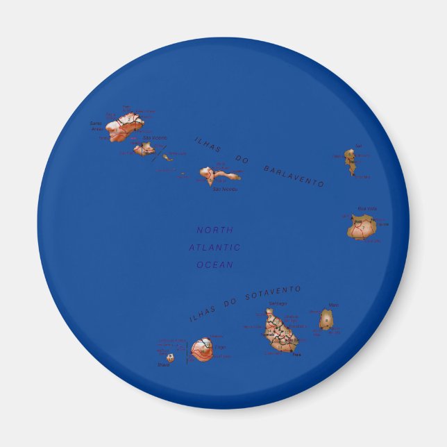 Kap Verde Karta Magnet (Framsidan)