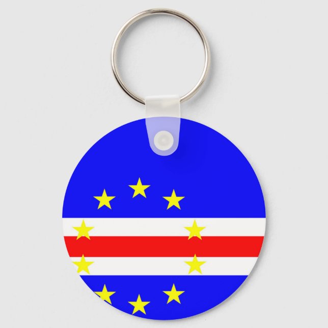 Kap Verde land flagga-symbolen lång Nyckelring (Framsida)