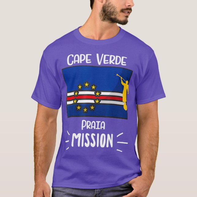 Kap Verde Praia Mormon LDS Uppdrag missionär T Shirt (Framsida)