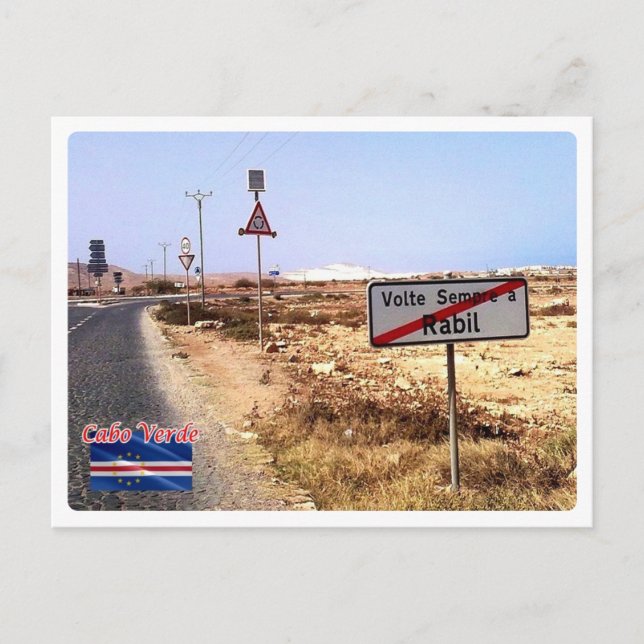 Kap Verde - Rabil - Toponymistisk platta - Vykort (Framsida)
