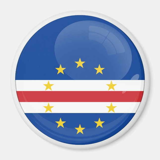 Kap Verde rund ikonflagga Magnet (Framsidan)