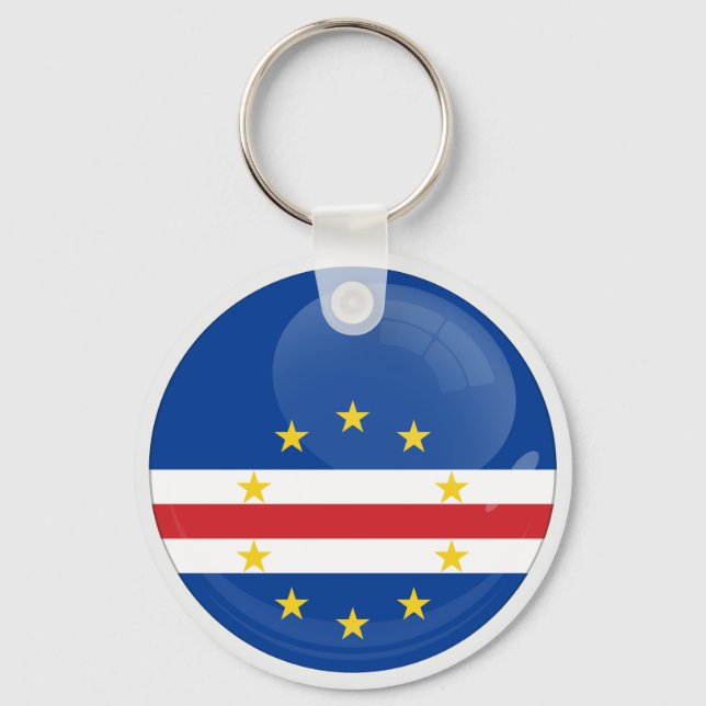 Kap Verde rund ikonflagga Nyckelring (Framsida)