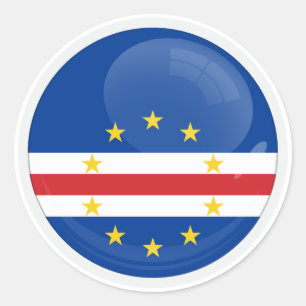 Kap Verde rund ikonflagga Runt Klistermärke