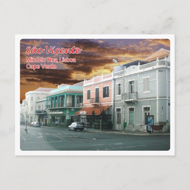Kap Verde - Sao Vicente - Mindelo Street Lisboa - Vykort (Framsida)