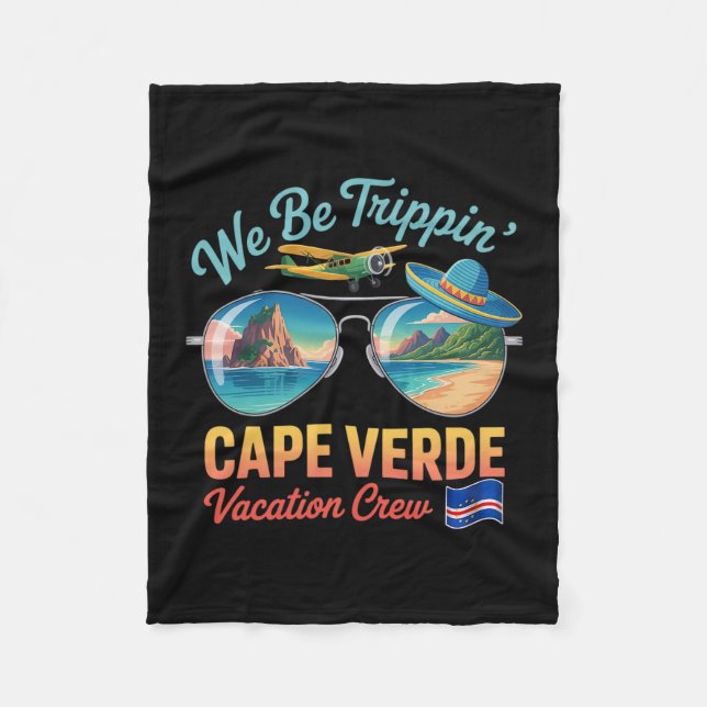 Kap Verde Semester Cabo Verde Flagga Stolthet Verd Fleecefilt (Framsidan)