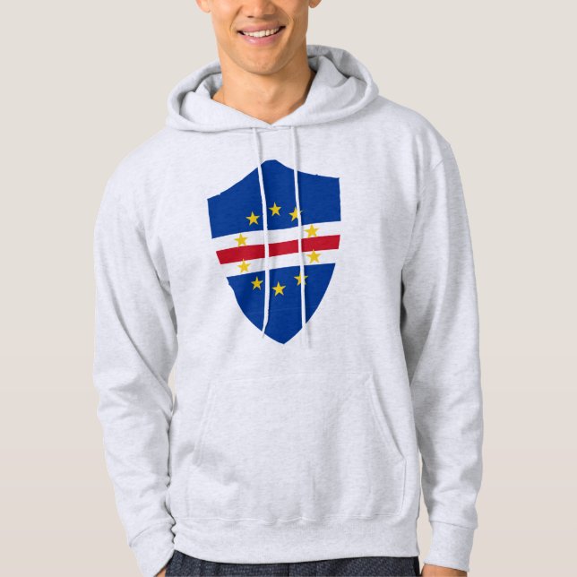 Kap Verde Shield Flagga Hoodie (Framsida)