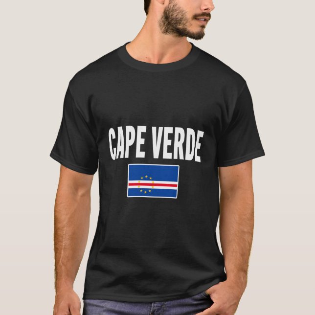 Kap Verde Verdeans Flagga T Shirt (Framsida)