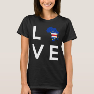 Kap Verdes Afrika Kärlek Kontinent för Cabo Ver T Shirt
