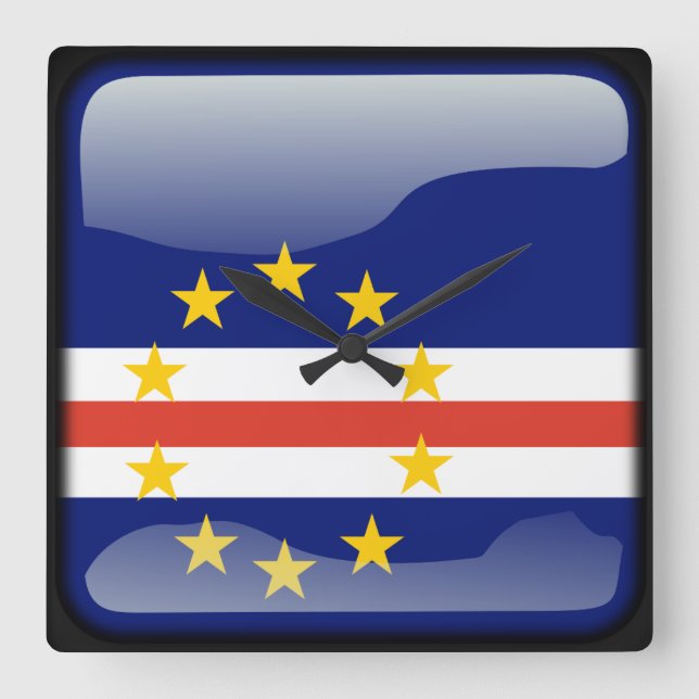 Kap Verdes flagga Fyrkantig Klocka (Framsida)