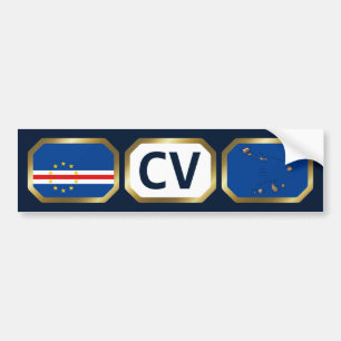 Kap Verdes Flagga-kod för Karta Bildekal