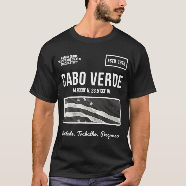Kap Verdes kläder Cabo Verde Kap Verdean-Flagga T Shirt (Framsida)