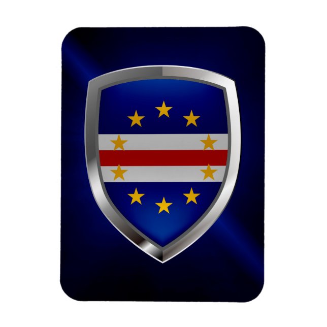Kap Verdes mettaliska Emblem Magnet (Vertikal)