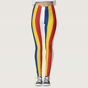 Kap Verdes nationella Flagga-Lodrät i Färg Leggings