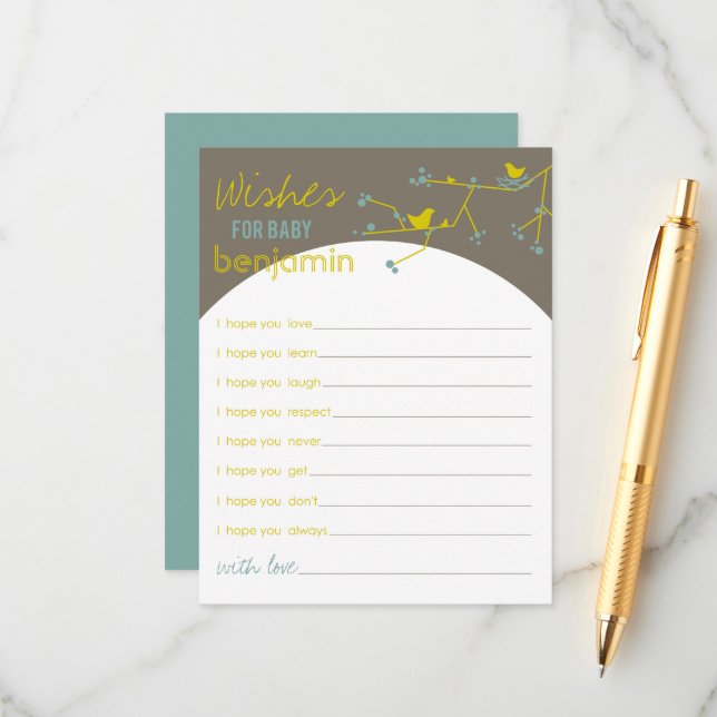 Kapa fågelfamiljen Önskemål för Baby-spelkort Rådkort (Fram/Back In Situ)