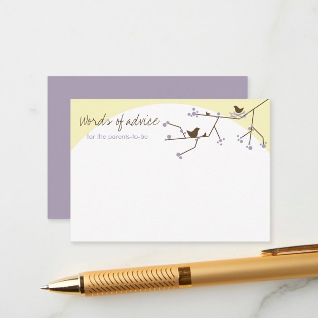 Kapa fågelfamiljens babypresentatörskort rådkort (Fram/Back In Situ)