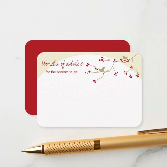 Kapa fågelfamiljens babypresentatörskort rådkort (Fram/Back In Situ)