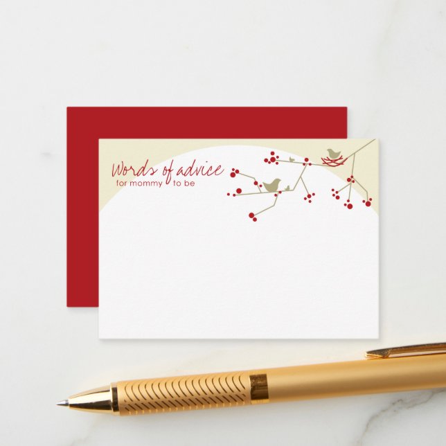 Kapa fågelfamiljens babypresentatörskort rådkort (Fram/Back In Situ)