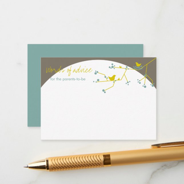 Kapa fågelfamiljens babypresentatörskort rådkort (Fram/Back In Situ)