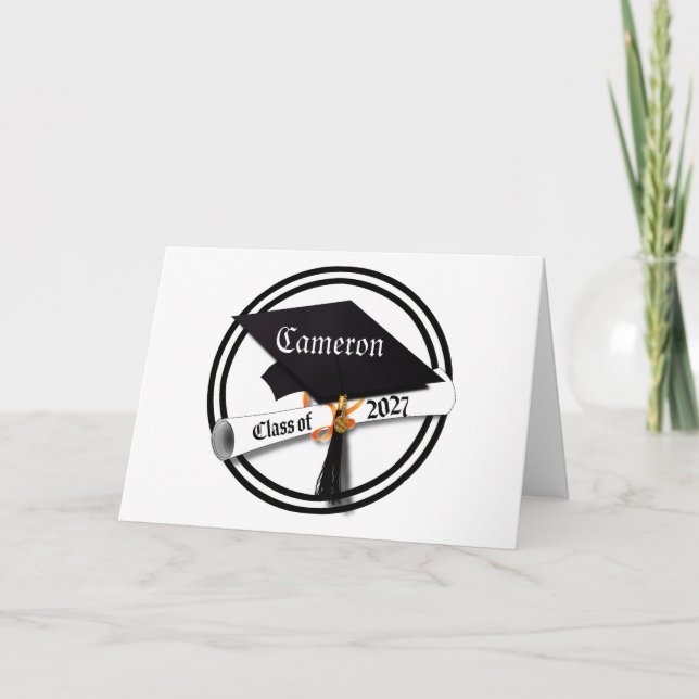 Kåpa och Diplom Klass 2027 Examen Kort (Framsida)