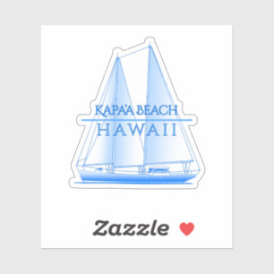 Kapa'a Beach Coastal Nautical Sailing Sailor Klistermärken