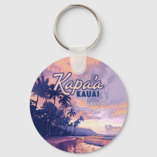 Kapaa Kauai Hawaii Beach Sunset Handflatan Träd Re Nyckelring