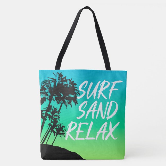 Kapaa Sunset Hawaiian Handflatan Träd Reversible Tygkasse (Framsida)