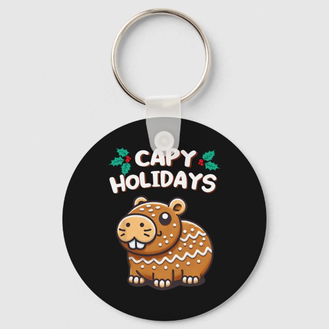 Kapade Helgdagar julklapp Gingertea Cookie Nyckelring (Framsida)